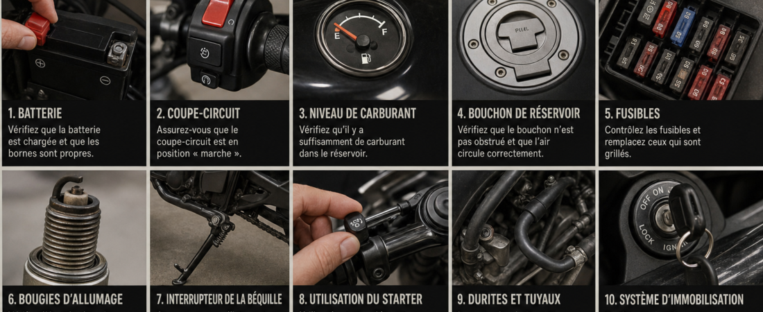 Moto qui ne démarre pas : 10 causes à vérifier avant d’appeler un dépanneur